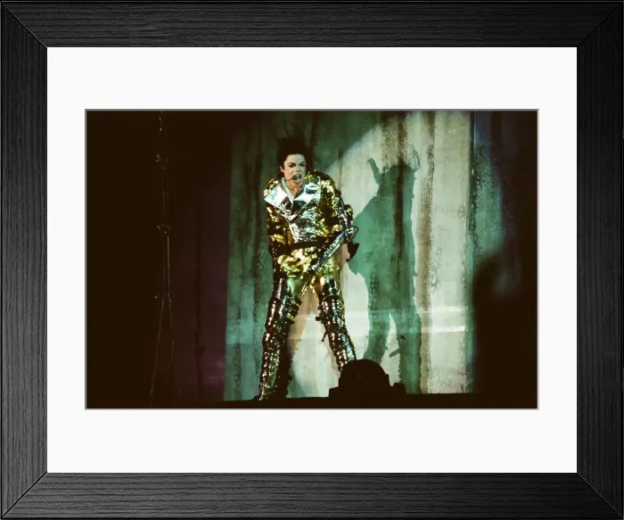 Framed Print : Michael Jackson seen here on stage in Prague. 8th September 1996 Framed Print : Michael Jackson seen here on stage in Prague. 8th September 1996