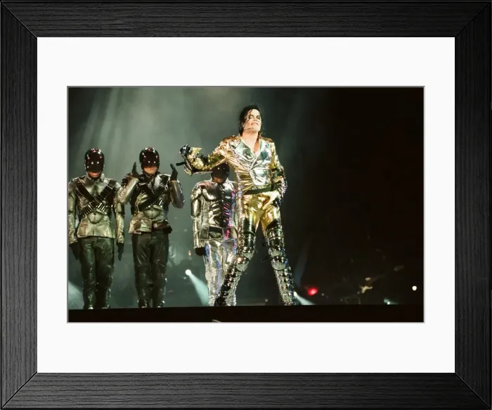 Framed Print : Michael Jackson seen here on stage in Prague. 8th September 1996 Framed Print : Michael Jackson seen here on stage in Prague. 8th September 1996