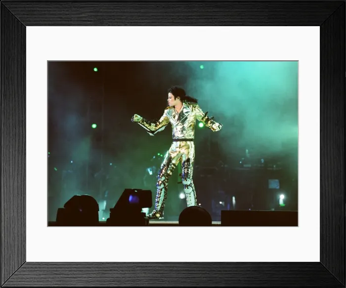 Framed Print : Michael Jackson seen here on stage in Prague. 8th September 1996 Framed Print : Michael Jackson seen here on stage in Prague. 8th September 1996