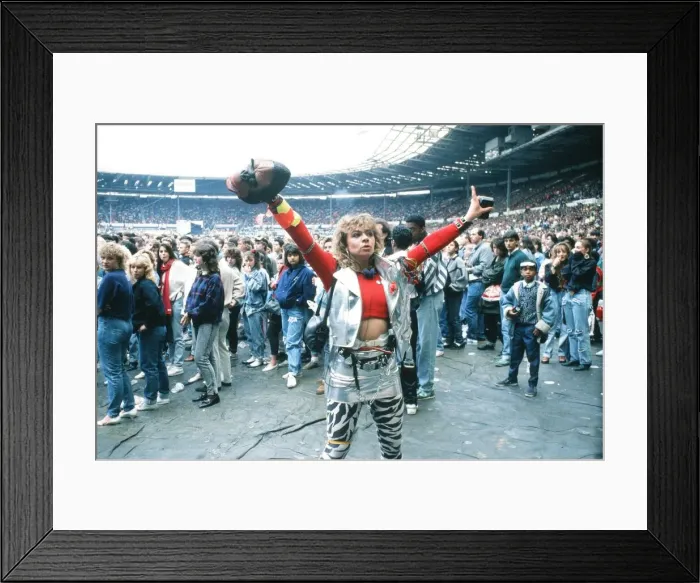 Framed Print : Audience gather outside the Wembley Stadium prior to the Michael Jackson concert Framed Print : Audience gather outside the Wembley Stadium prior to the Michael Jackson concert