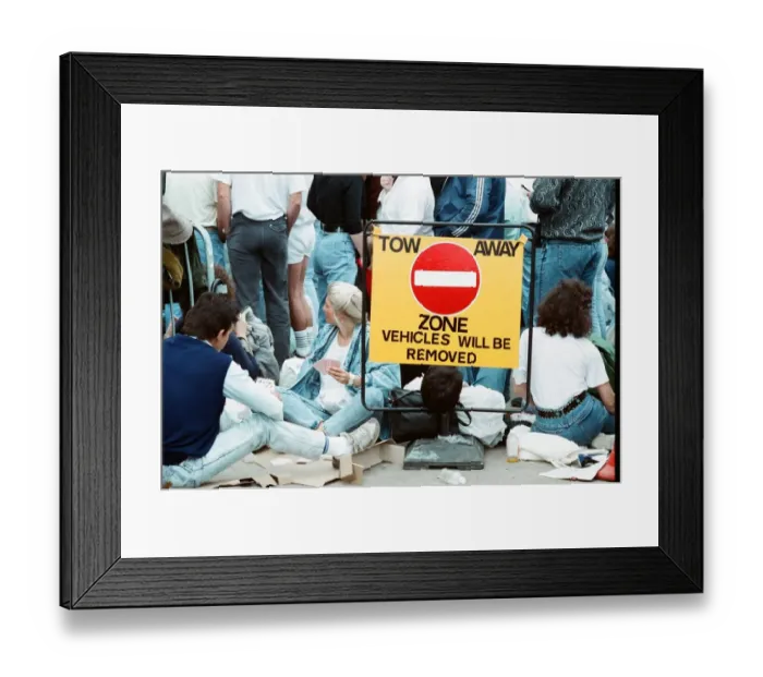 Framed Print : Audience gather outside the Wembley arena prior to the Michael Jackson concert Framed Print : Audience gather outside the Wembley arena prior to the Michael Jackson concert