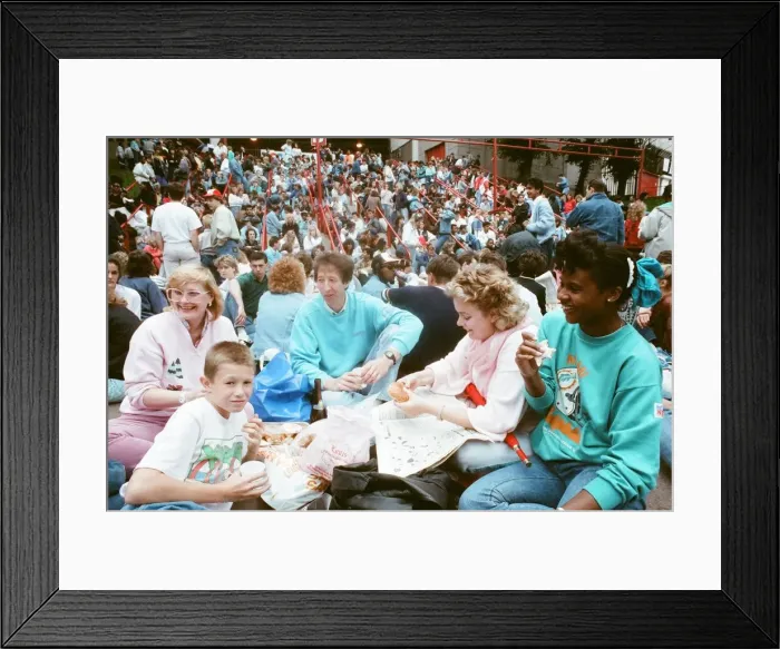 Framed Print : Audience gather outside the Wembley arena prior to the Michael Jackson concert Framed Print : Audience gather outside the Wembley arena prior to the Michael Jackson concert