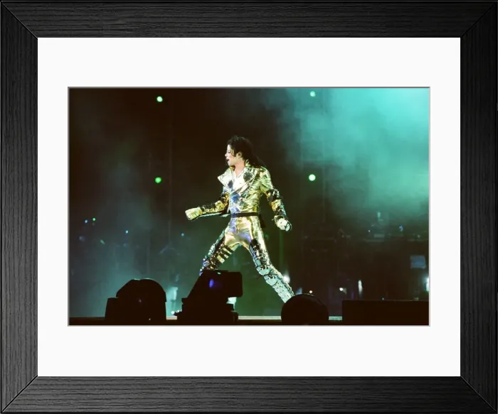 Framed Print : Michael Jackson seen here on stage in Prague. 8th September 1996