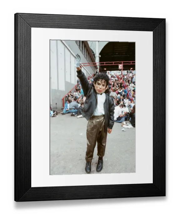 Framed Print : Audience gather outside the Wembley arena prior to the Michael Jackson concert