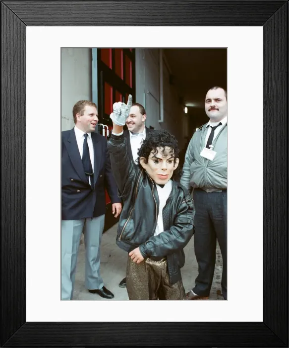 Framed Print : Audience gather outside the Wembley arena prior to the Michael Jackson concert Framed Print : Audience gather outside the Wembley arena prior to the Michael Jackson concert