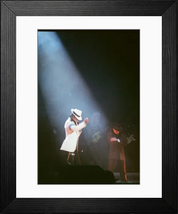Framed Print : Michael Jackson seen here after perforiming on stage at Wembley during the Bad concert Framed Print : Michael Jackson seen here after perforiming on stage at Wembley during the Bad concert