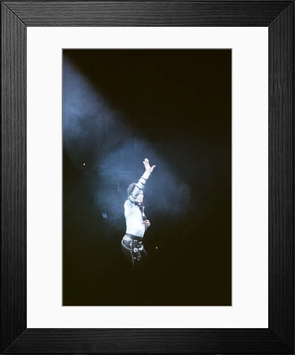 Framed Print : Michael Jackson seen here after perforiming on stage at Wembley during the Bad concert Framed Print : Michael Jackson seen here after perforiming on stage at Wembley during the Bad concert