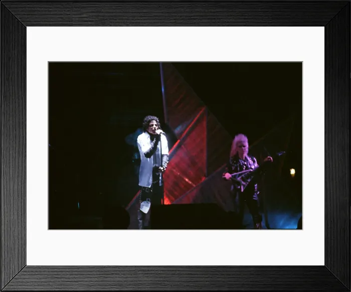 Framed Print : Michael Jackson seen here after perforiming on stage at Wembley during the Bad concert