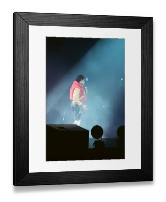 Framed Print : Michael Jackson seen here after perforiming on stage at Wembley during the Bad concert Framed Print : Michael Jackson seen here after perforiming on stage at Wembley during the Bad concert