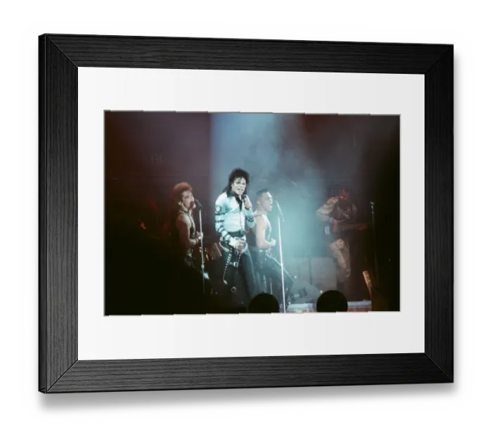 Framed Print : Michael Jackson seen here after perforiming on stage at Wembley during the Bad concert