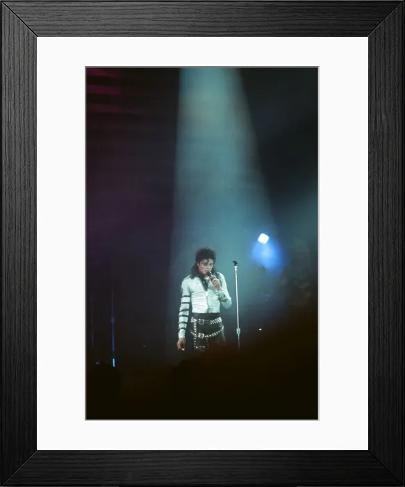 Framed Print : Michael Jackson seen here after perforiming on stage at Wembley during the Bad concert Framed Print : Michael Jackson seen here after perforiming on stage at Wembley during the Bad concert