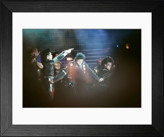 Framed Print : Michael Jackson seen here after perforiming on stage at Wembley during the Bad concert Framed Print : Michael Jackson seen here after perforiming on stage at Wembley during the Bad concert