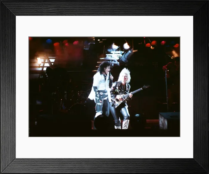 Framed Print : Michael Jackson seen here after perforiming on stage at Wembley during the Bad concert