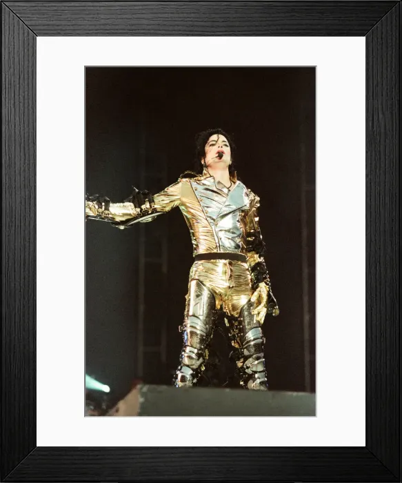 Framed Print : Michael Jackson seen here on stage at Sheffield 10th July 1997