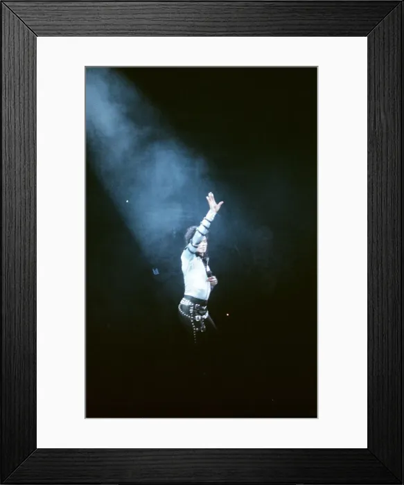 Framed Print : Michael Jackson seen here after perforiming on stage at Wembley during the Bad concert