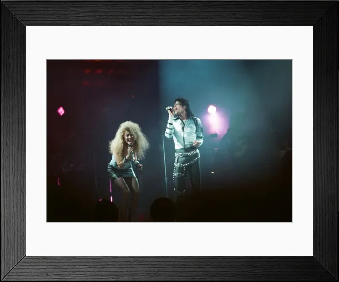 Framed Print : Michael Jackson seen here after perforiming on stage at Wembley during the Bad concert Framed Print : Michael Jackson seen here after perforiming on stage at Wembley during the Bad concert