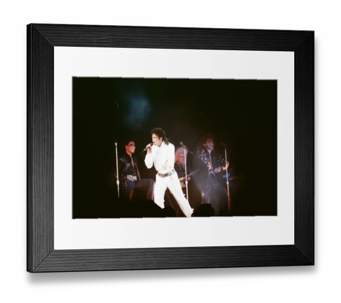 Framed Print : Michael Jackson seen here after perforiming on stage at Wembley during the Bad concert Framed Print : Michael Jackson seen here after perforiming on stage at Wembley during the Bad concert