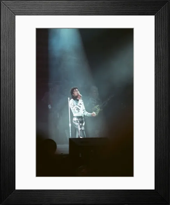 Framed Print : Michael Jackson seen here after perforiming on stage at Wembley during the Bad concert