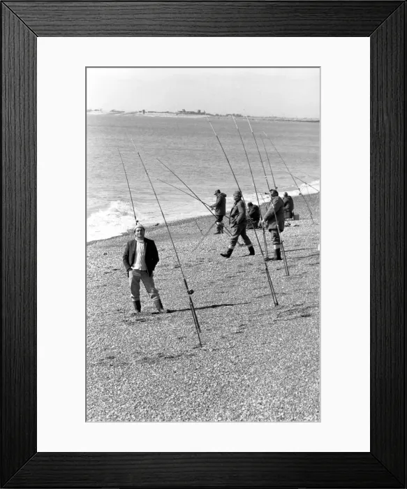 Framed Print : Fishing  /  Fisherman  /  Fishermen Sport  /  Outdoor: 2000 anglers fish from Folkestone Beaches