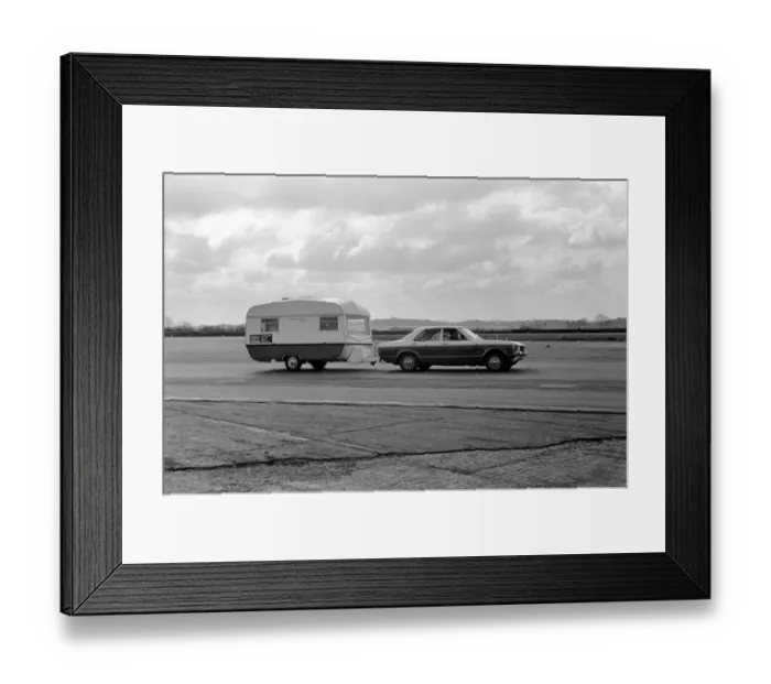 Framed Print : Motorsport: Humour: Unusual. Caravans. International Rally. Silverstone Circuit