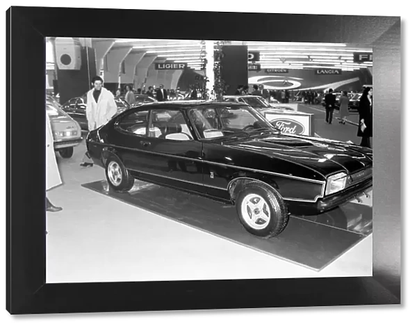Ford Capri at the Geneva Motor Show. March 1975 75-01419-009