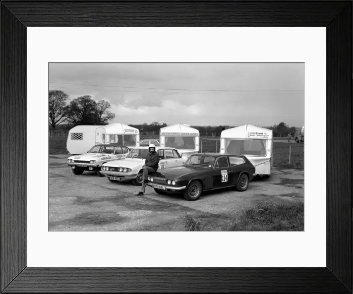 Framed Print : Motorsport: Humour: Unusual. Caravans. International Rally. Silverstone Circuit