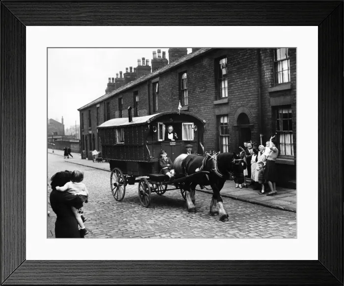 Framed Print : George Brown and Caravan. When George Brown 68, retired from his carriers business Framed Print : George Brown and Caravan. When George Brown 68, retired from his carriers business
