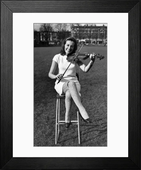 Framed Print : Actress: Anne Rogers seen here playing the violin. Febuary 1968 P007146