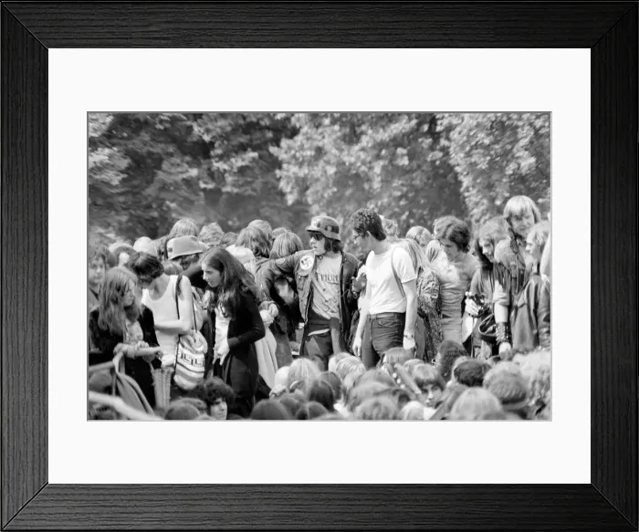 Framed Print : Hyde Park Pop Festival: Hells Angels turned up in force