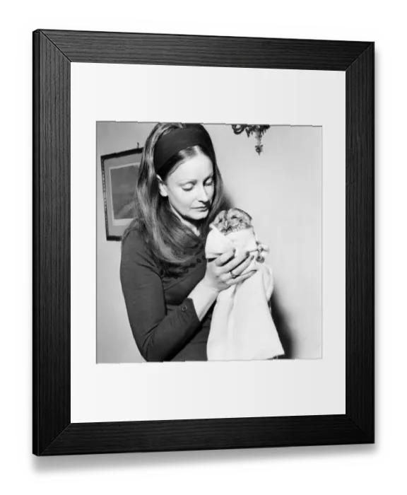 Framed Print : Mrs. Valerie Davies who is caring for Fred'the injured Owl January 1971