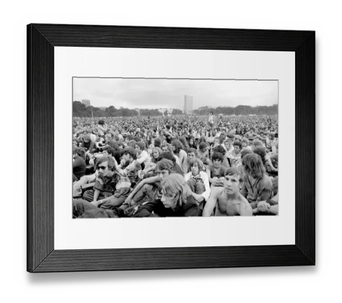 Framed Print : Hyde Park Pop Festival: Massive crowds at LondonIs Hyde Park today during the free pop