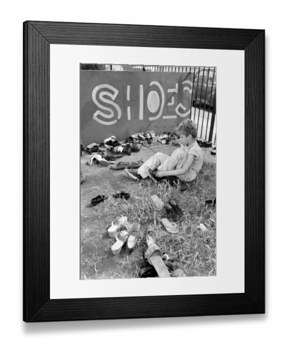 Framed Print : Kids in the Park: It was shoes off in Tabbard Gardens, Bermondsey, today (Saturday) Framed Print : Kids in the Park: It was shoes off in Tabbard Gardens, Bermondsey, today (Saturday)
