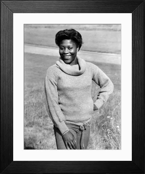 Framed Print : Olympic Javelin thrower Tessa Sanderson. July 1978 P007247 Framed Print : Olympic Javelin thrower Tessa Sanderson. July 1978 P007247