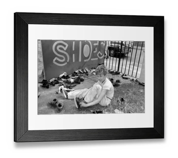 Framed Print : Kids in the Park: It was shoes off in Tabbard Gardens, Bermondsey, today (Saturday) Framed Print : Kids in the Park: It was shoes off in Tabbard Gardens, Bermondsey, today (Saturday)