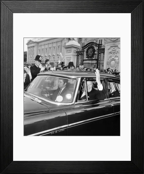 Framed Print : Politics: Wilson and Heath. Ted Heath leaves Palace after being sworn in as the new Prime