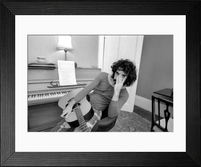 Framed Print : Frank Zappa Composer and musician seen here at home. January 1971 71-00141-001 Framed Print : Frank Zappa Composer and musician seen here at home. January 1971 71-00141-001
