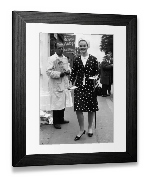 Framed Print : Lady Tavistock-formerly Henrietta Tiarks seen here outside Royal Ascot. June 1965 P007157