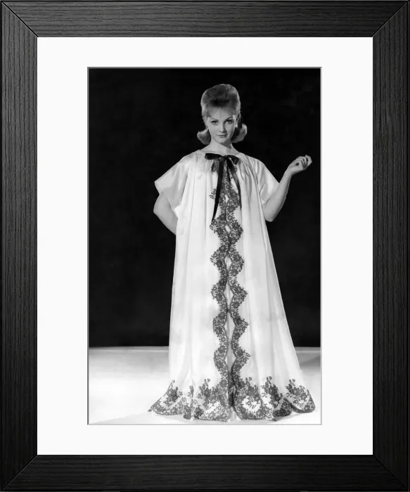 Framed Print : Reveille Fashions: Roma Reeves modelling full length night dress. May 1960 P006995 Framed Print : Reveille Fashions: Roma Reeves modelling full length night dress. May 1960 P006995