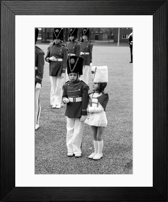 Framed Print : Children: Passing Out Parade: 4 year old Joanne Cardy and 6 year old Kevin Hunt both Framed Print : Children: Passing Out Parade: 4 year old Joanne Cardy and 6 year old Kevin Hunt both
