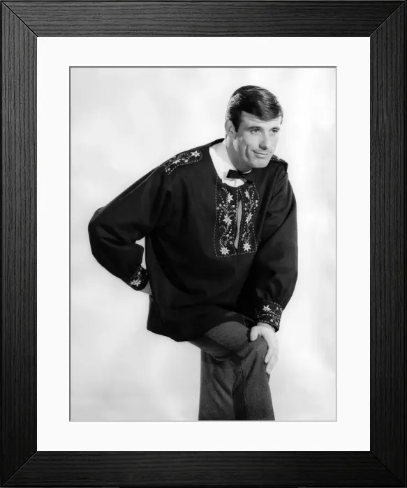 Framed Print : Reveille Fashions: Peter Anthony modelling a kaftan style dinner jacket Framed Print : Reveille Fashions: Peter Anthony modelling a kaftan style dinner jacket