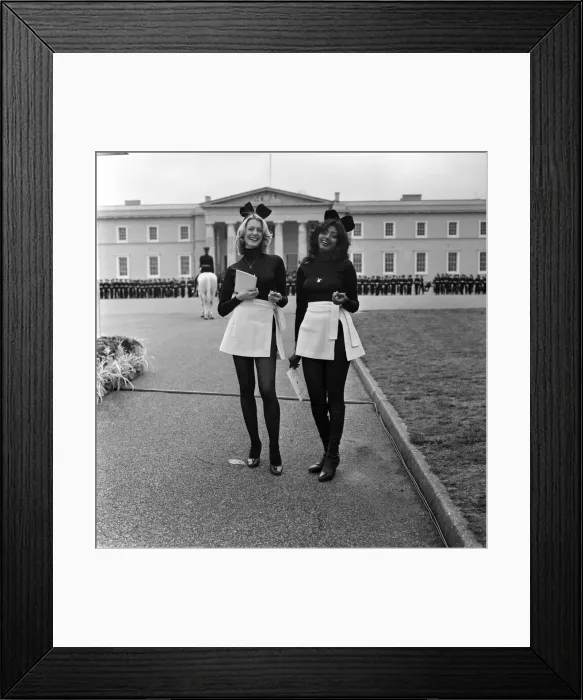 Framed Print : Glamour  /  Military  /  Unusual: Bunny girls at Sandhurst. April 1977 77-01991-005