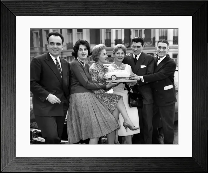 Framed Print : Monte Carlo Rally. Frenchmen-who won the Monte Carlo Rally-accompanied by their wives