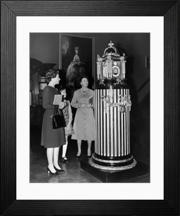 Framed Print : H. M. The Queen H. R. H. Princess Margaret, and Lady Sarah Armstrong Jones looking at a four Framed Print : H. M. The Queen H. R. H. Princess Margaret, and Lady Sarah Armstrong Jones looking at a four