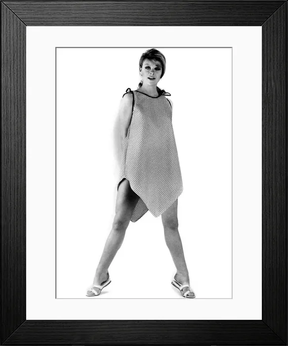 Framed Print : Reveille Fashion 1967: Woman wearing sleeveless honeycomb patterned dress Framed Print : Reveille Fashion 1967: Woman wearing sleeveless honeycomb patterned dress