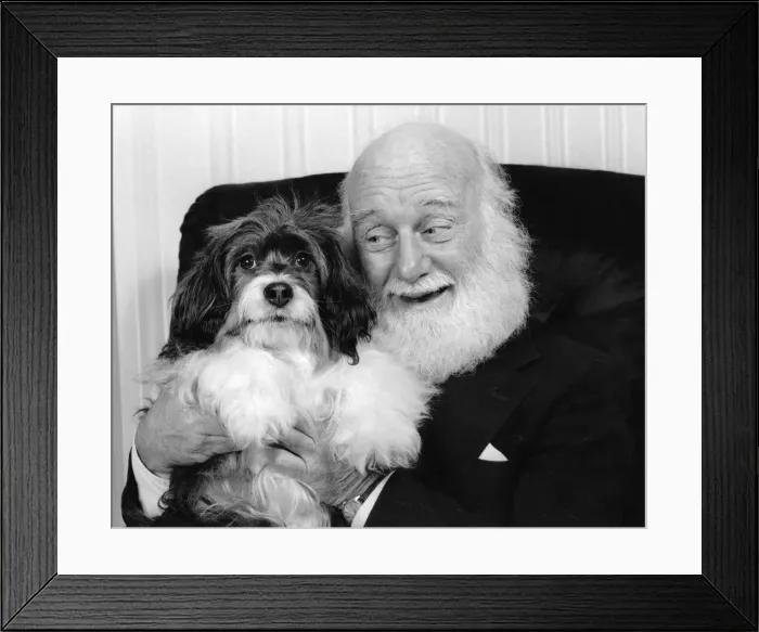 Framed Print : New partners- Buster Merryfield and Pippin. January 1986 P006174 Framed Print : New partners- Buster Merryfield and Pippin. January 1986 P006174