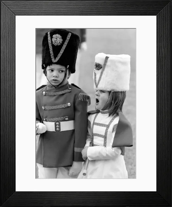 Framed Print : Children: Passing Out Parade: 4 year old Joanne Cardy and 6 year old Kevin Hunt both Framed Print : Children: Passing Out Parade: 4 year old Joanne Cardy and 6 year old Kevin Hunt both