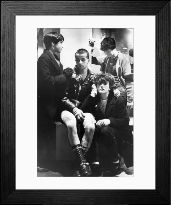 Framed Print : Teenagers hang about, bored, in Eldon Square, Newcastle Framed Print : Teenagers hang about, bored, in Eldon Square, Newcastle