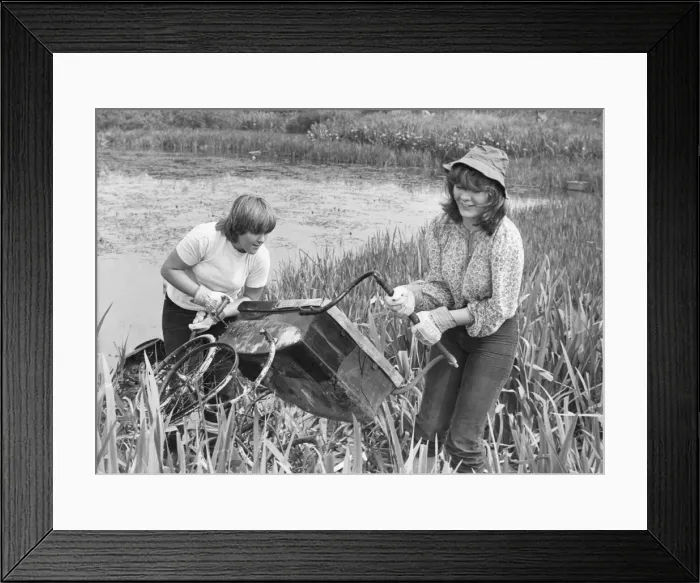 Framed Print : Cleaning the rivers of unwanted rubbish - Sara Dryclem (left Framed Print : Cleaning the rivers of unwanted rubbish - Sara Dryclem (left