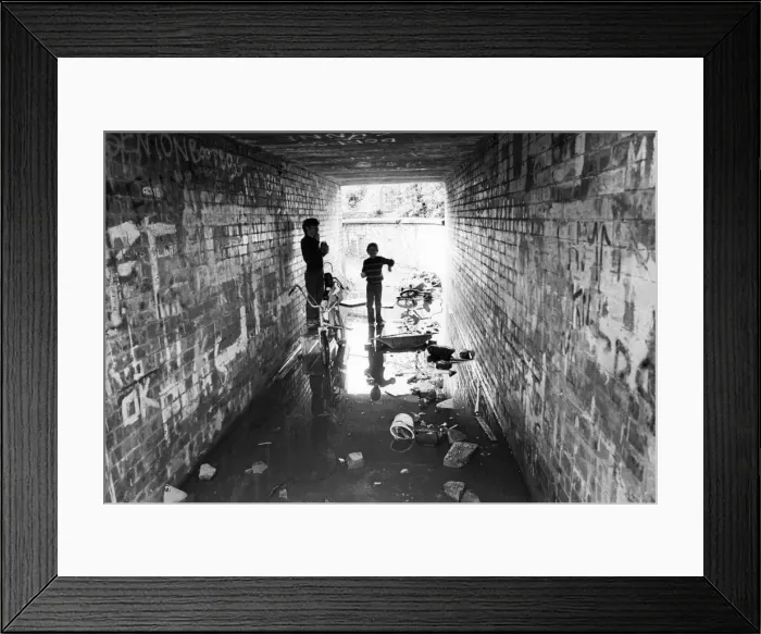 Framed Print : Derelict housing in an area of Newcastle - An adventure to Children finding anythig to Framed Print : Derelict housing in an area of Newcastle - An adventure to Children finding anythig to