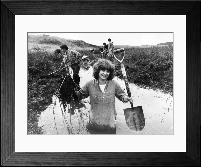 Framed Print : A group of teenage conservation volunteers clear a Northberland nature reserve Framed Print : A group of teenage conservation volunteers clear a Northberland nature reserve